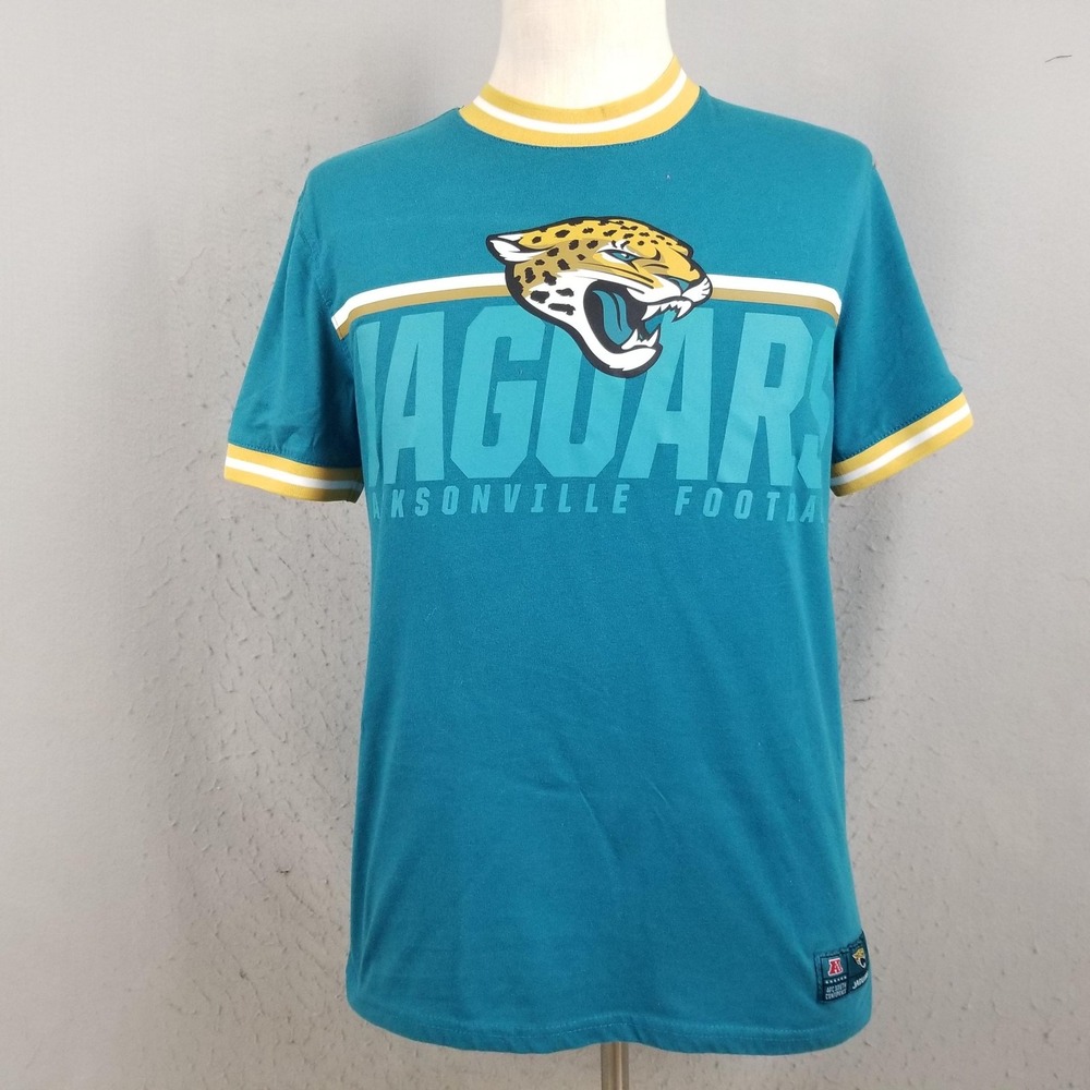 Jacksonville Jaguars Shirt Mens Medium Blue NFL Football Ringer NFL Team Apparel